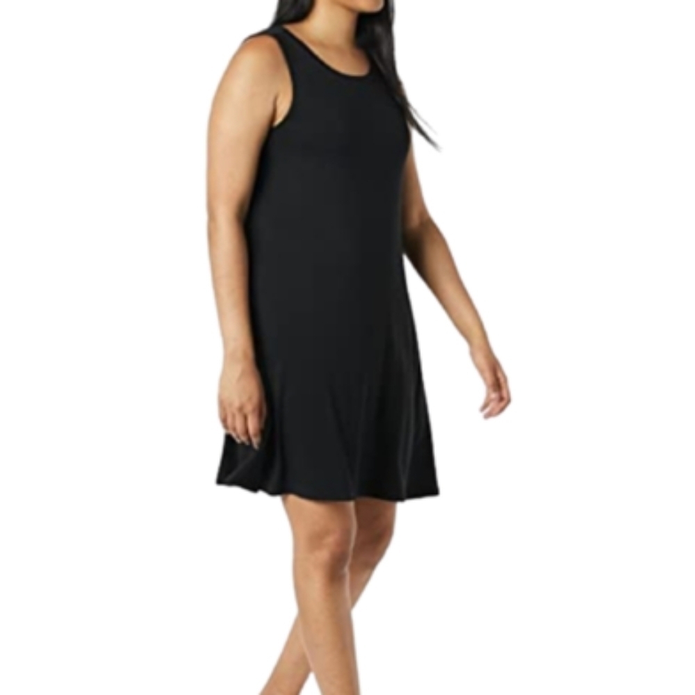 Lord & Taylor Black Cotton Blend A-line Flounce Hem Mini Dress Women's Size XL